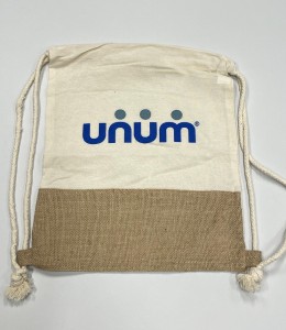 Plecak/worek lniany z logo Unum